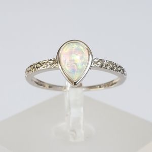 Elegant Silver Opal Ring